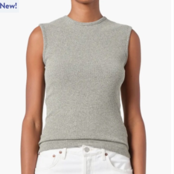 NWT AGOLDE Binx Rib Tank in Celery Size Small - Picture 1 of 5